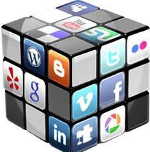 Image of a Cube with Avatars of Social Media Sites